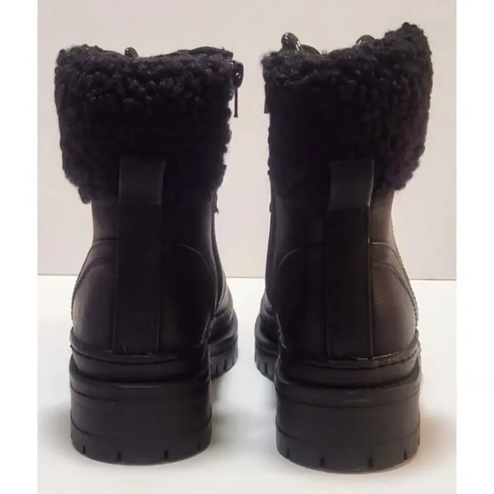 Steve Madden Keystone Faux Fur Trim Lace-Up Boot